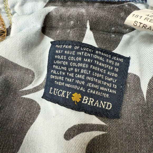 Lucky Brand Jeans Mens 38x30 Blue 181 Relaxed Straight Denim Pants Zip Distress - Picture 11 of 11